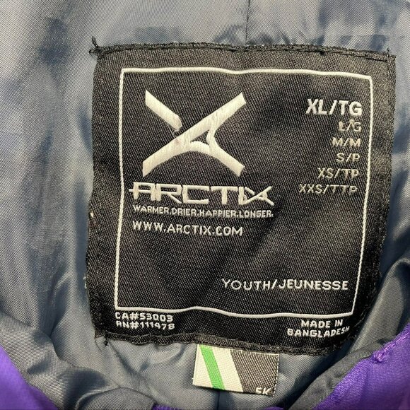 Arctix Youth Snow Pants Size XL Purple Reinforced Knees and Seat Pockets - Picture 8 of 8